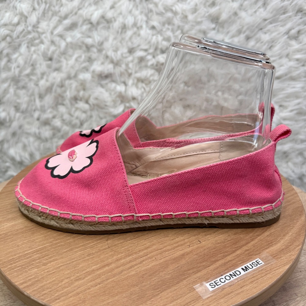 Kate Spade Gavyn Pink Peony Lip Floral Espadrille Flats Shoes Women Size 6.5M - Picture 3 of 8